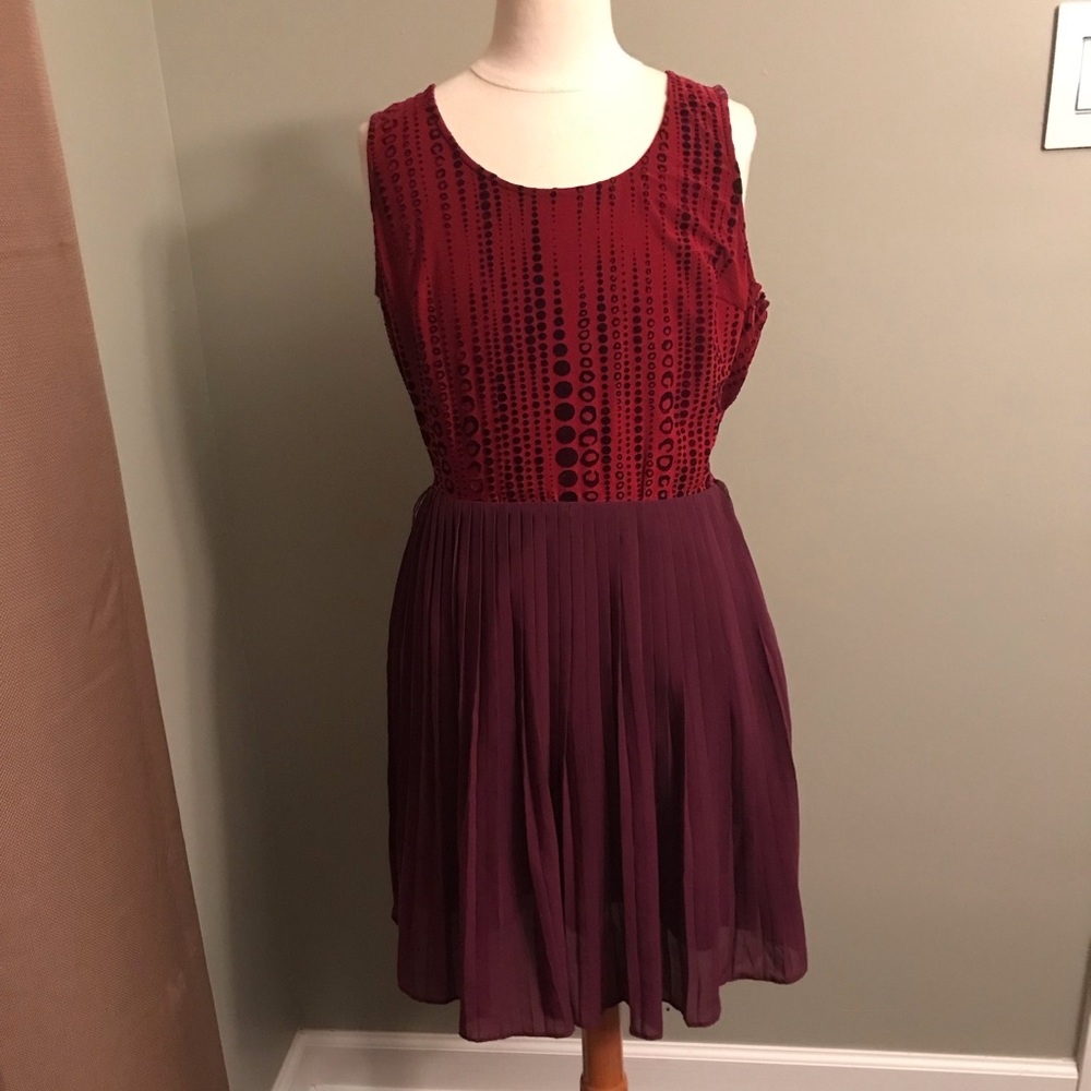 3 for $75! Akira Bergundy deep V back dress size S